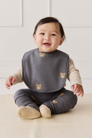 Organic Cotton Bib - Bobbie Bears Black Oyster
