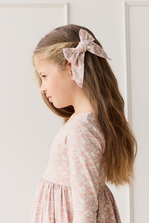 Organic Cotton Bow - Chloe Mauve
