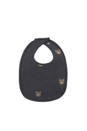 Organic Cotton Bib - Bobbie Bears Black Oyster