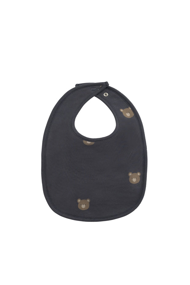 Organic Cotton Bib - Bobbie Bears Black Oyster