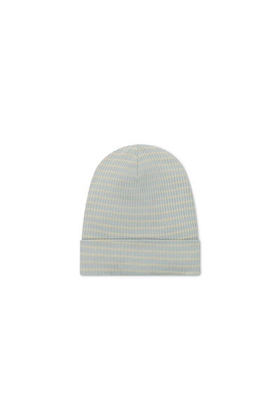 Organic Cotton Modal Marley Beanie - Ocean Spray/Cassava