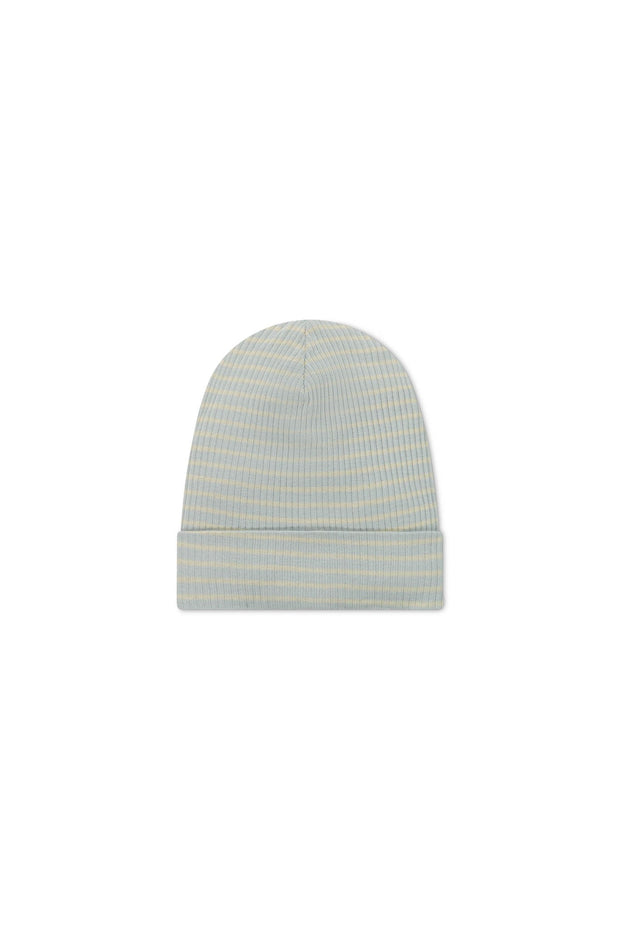 Organic Cotton Modal Marley Beanie - Ocean Spray/Cassava